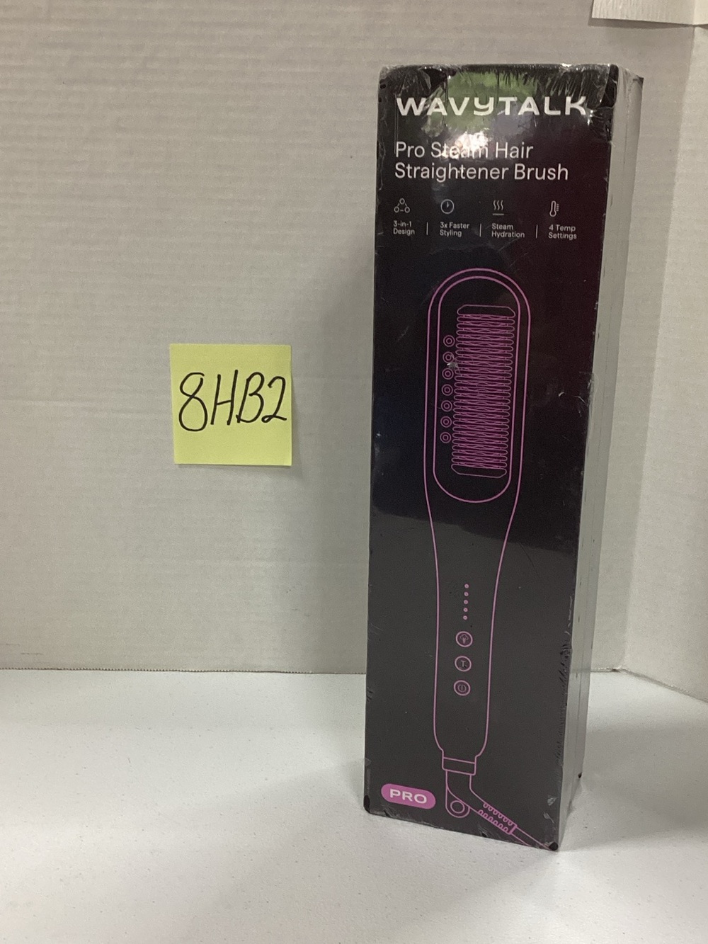 Wavytalk Pro Steam Hair Straightener Brush - Black/Purple